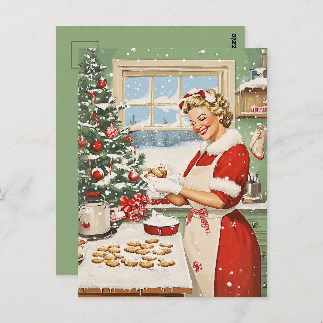 Mrs. Claus Holiday Baking Delight Postcard (Front/Back)