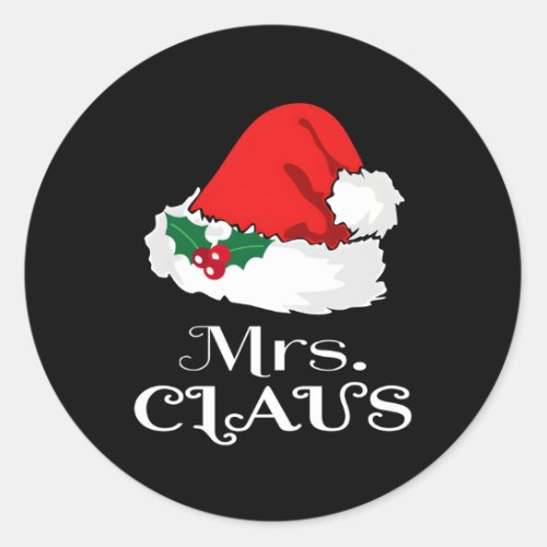 Mrs Claus Pajama Santa X_Mas Classic Round Sticker