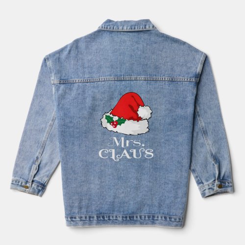 Mrs Claus Pajama Santa X_Mas  Denim Jacket