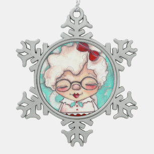 Mrs. Claus - Pewter Snowflake Ornament