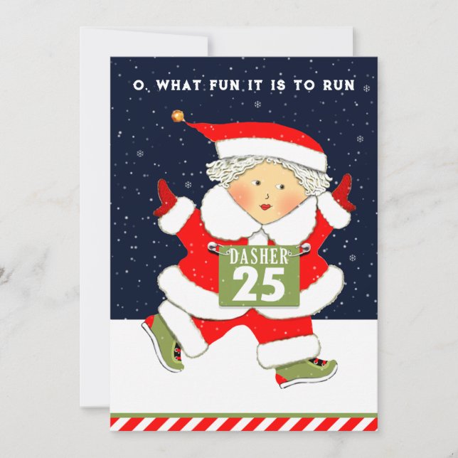 Mrs. Claus Racing Holiday Card (Front)