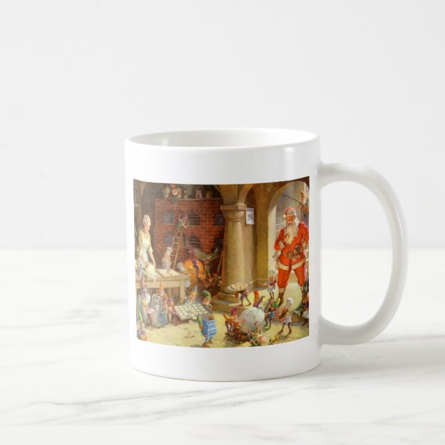 Mrs. Claus & Santas Elves baking Christmas Cookies Coffee Mug (Right)