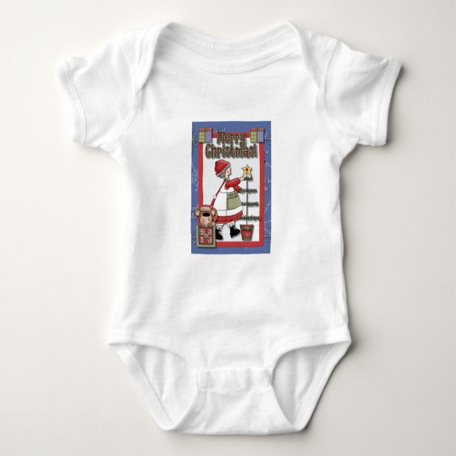 Mrs. Clause Tree Decorating Baby Bodysuit (Front)