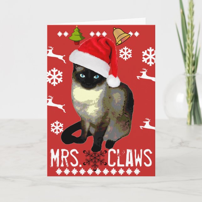 "Mrs. Claws" Merry Christmas Holiday Card (Front)