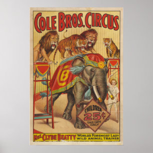 Mrs. Clyde Beatty Lady Wild Animal Trainer Poster