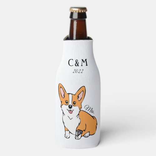 Mrs Corgi Newly Weds Bottle Cooler