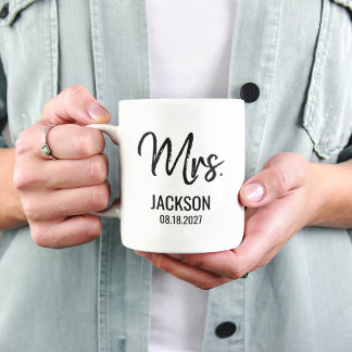 Mrs Custom Name Mug Personalized Wedding Bride Gif