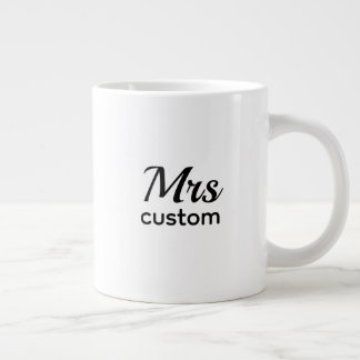 Mrs Custom Personalized Name Mug–Classic Minimalis Giant Coffee Mug