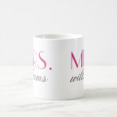 Mrs Elegant Hot Pink Personalized Wedding Monogram Coffee Mug (Center)