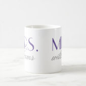 Mrs Elegant Purple Personalized Wedding Monogram Coffee Mug (Center)