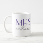 Mrs Elegant Purple Personalized Wedding Monogram Coffee Mug (Left)