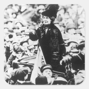 Mrs Emmeline Pankhurst  Addressing a Crowd Square Sticker