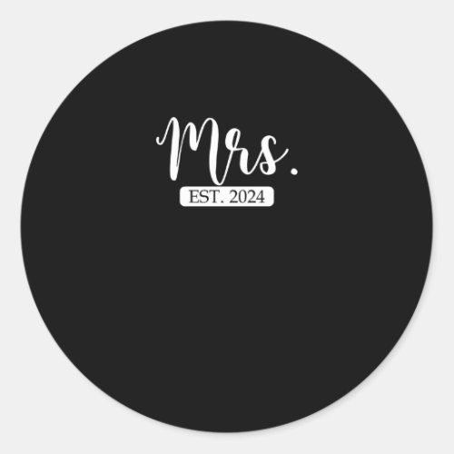 Mrs Est 2024 Matching Couple Newlywed Married Classic Round Sticker