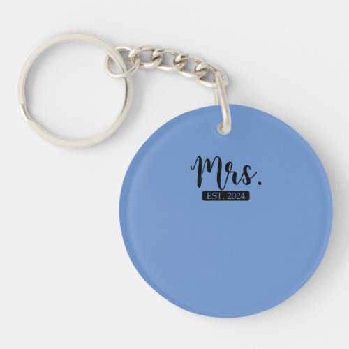 Mrs Est 2024 Matching Couple Newlywed Married Keychain