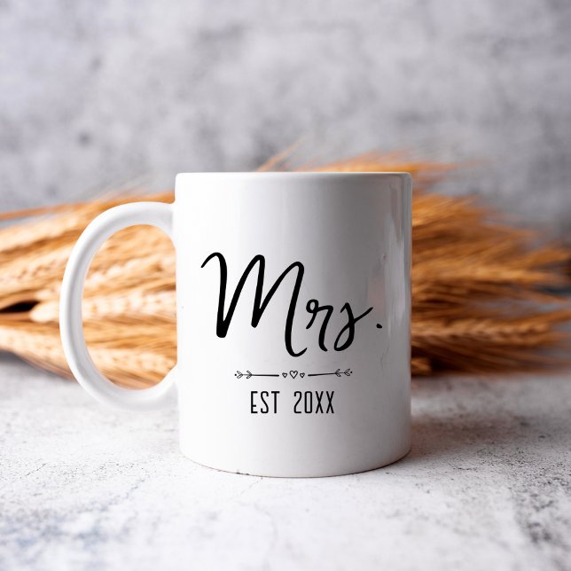 Mrs Est 2024 Newlyweds Couples Wife Bride To Be Mug (Creator Uploaded)