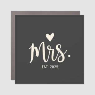 Mrs Est. 2025 Husband Bride Engagement Wedding Car Magnet