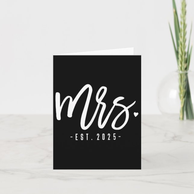 Mrs. Est. 2025 Just Married Wedding Couples Mr &am Card (Front)