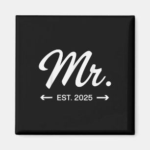 Mrs. Est. 2025 Just Married Wedding Party Mr &amp; Magnet