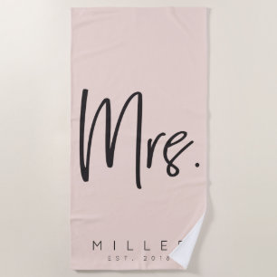 Mrs. Established Custom Beach Towel
