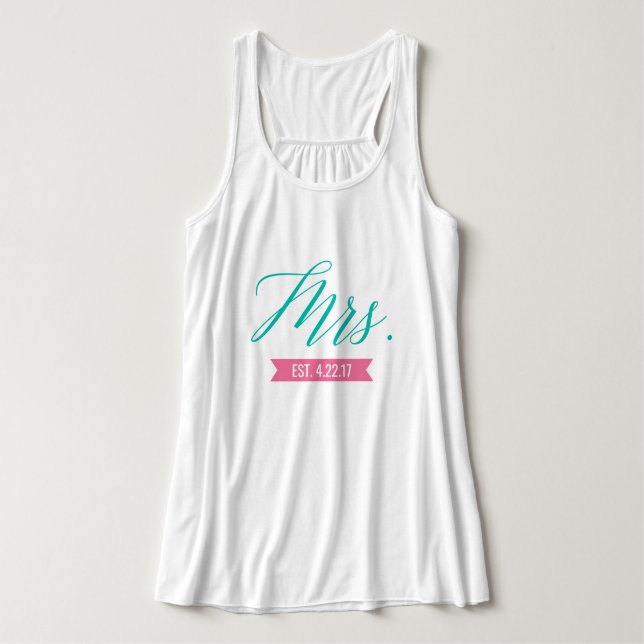 Mrs. Established with Date Tank Top (Design Front)