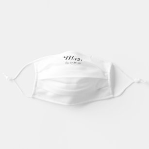 Mrs Face Mask - cusom personalizable wedding date