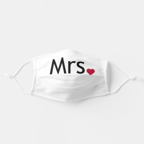 Mrs Face Mask with heart  _ half of Mr and Mrs set