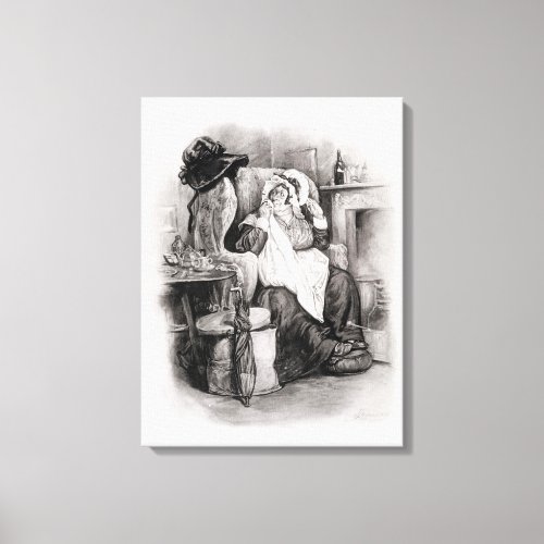 Mrs Gamp from Charles Dickens A Gossip about hi Canvas Print