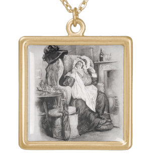Mrs Gamp, from 'Charles Dickens: A Gossip about hi Gold Plated Necklace