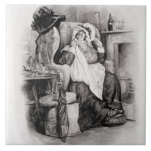 Mrs Gamp, from 'Charles Dickens: A Gossip about hi Tile