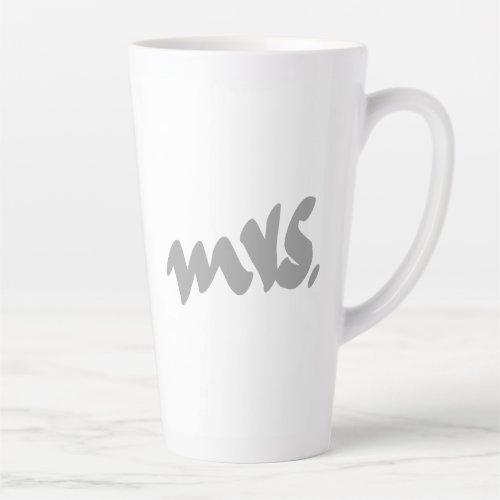 Mrs Gifts Favor For Her Mothers Day Gray White Latte Mug