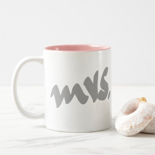Mrs Gifts For Her Mothers Day Black White Pink Two_Tone Coffee Mug