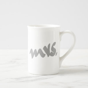 Mrs. Gifts For Her Mother's Day Gray White Cool Bone China Mug
