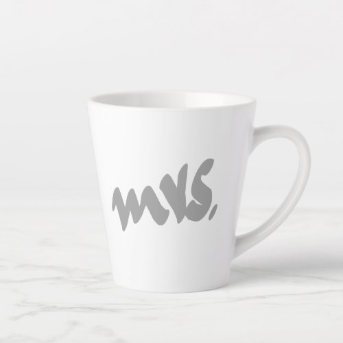 Mrs Gifts For Her Mothers Day Gray White Cute Latte Mug