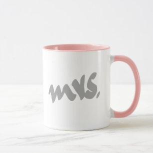 Mrs. Gifts For Her Mother's Day Gray White Pink Mug
