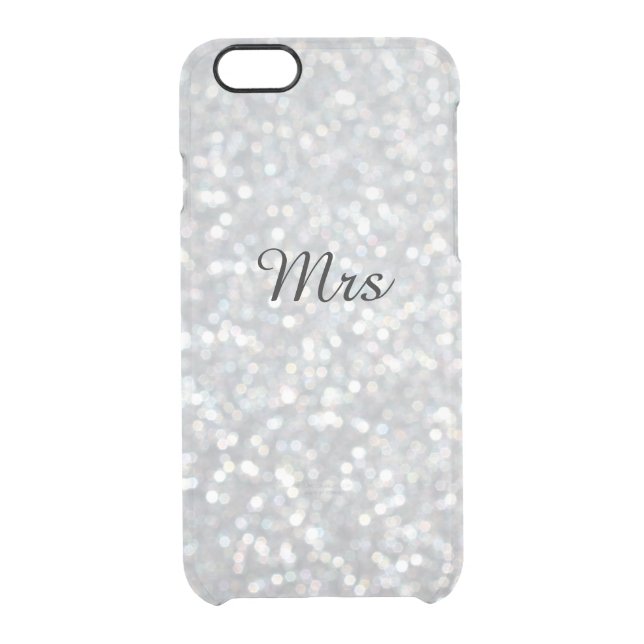 Mrs Glittery Silver iPhone 6/6s Case (Back)