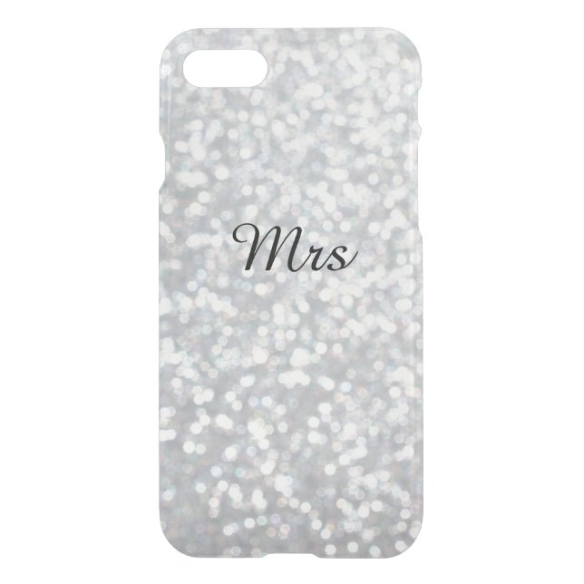 Mrs Glittery Silver iPhone 7 Case (Back)