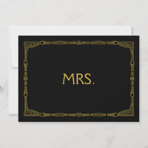 "Mrs." Gold Art Deco Style Wedding Sign