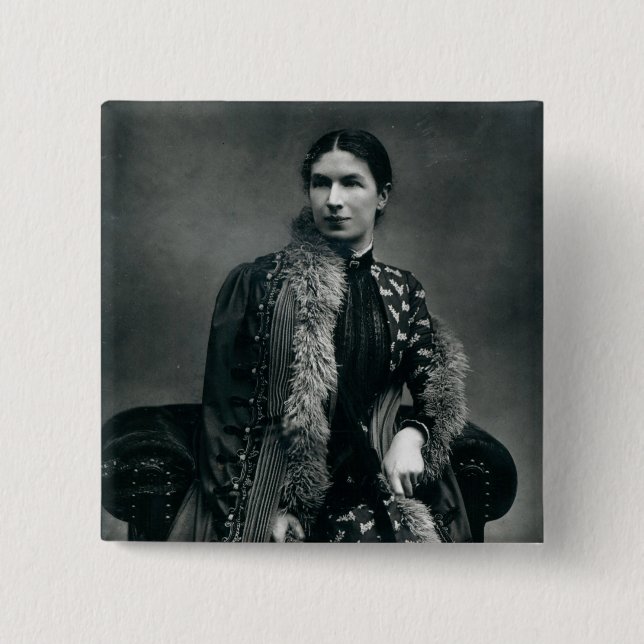 Mrs Humphry Ward, 1881 Button (Front)