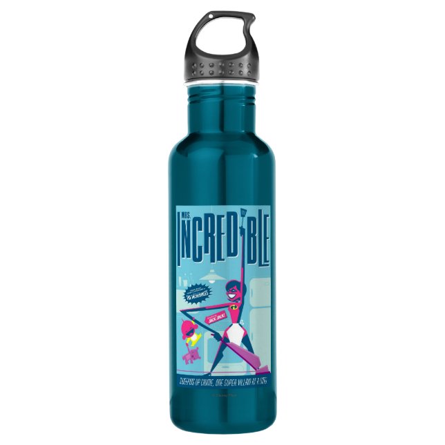 Mrs. Incredible Pop Art Disney 2 Stainless Steel Water Bottle (Front)
