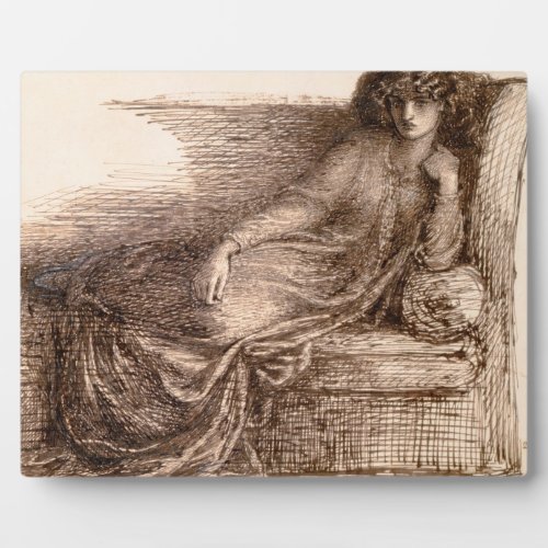 Mrs Jane Morris Reclining on a Sofa Plaque