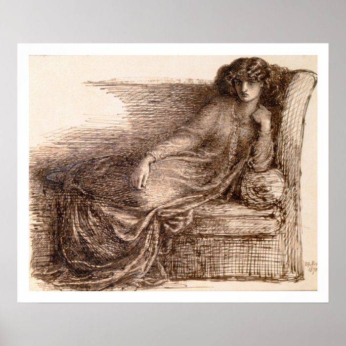 Mrs. Jane Morris Reclining on a Sofa Poster