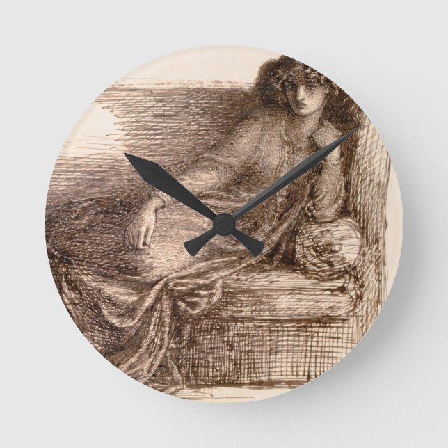 Mrs. Jane Morris Reclining on a Sofa Round Clock (Front)