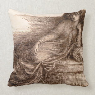 Mrs. Jane Morris Reclining on a Sofa Throw Pillow