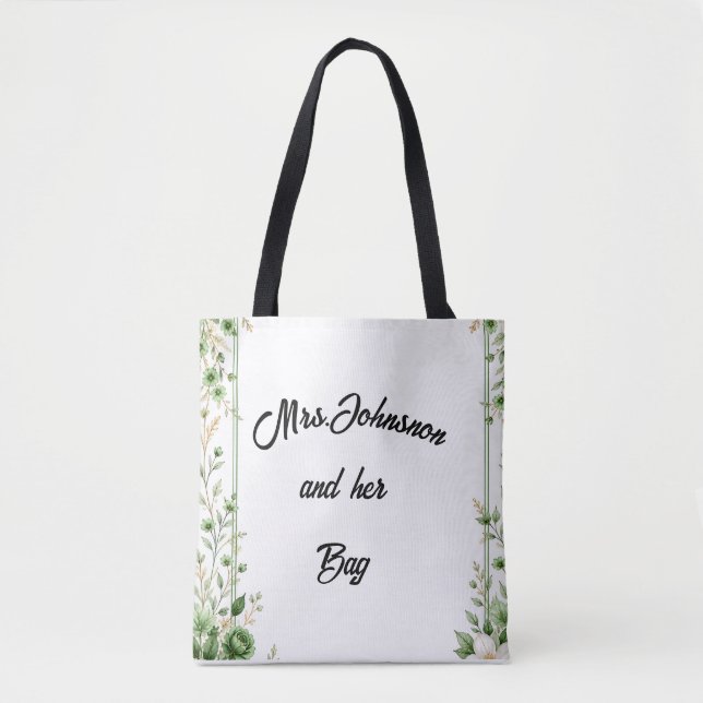 Mrs Johnson and Her Bag – Elegant Custom Name Desi (Front)