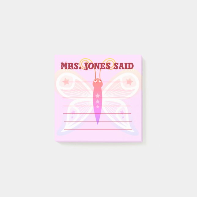 Mrs Jones Said Pink Notes (Front)