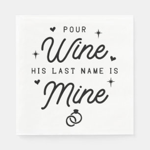 MRS Just Married Wedding Announcement LLove Black Napkins