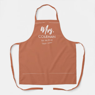 Mrs Just Married with Date Wedding Gift Cute Apron