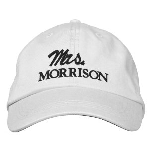Mrs. Last Name black and white cute Embroidered Baseball Cap