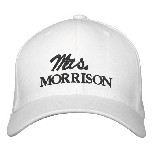 Mrs Last Name black and white cute Embroidered Baseball Cap