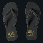 Mrs. Last Name Flip Flops with Gold Foil<br><div class="desc">Mrs. Last Name Flip Flops with Gold Foil Typography. The flip flops can be paired with Mr. Silver Flip Flops.</div>